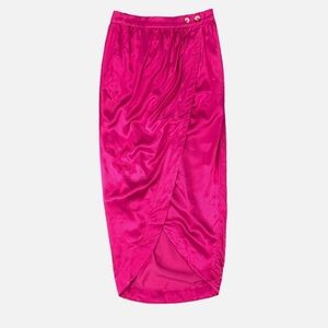 Maeve Anthropologie Satin Tulip Pink Skirt